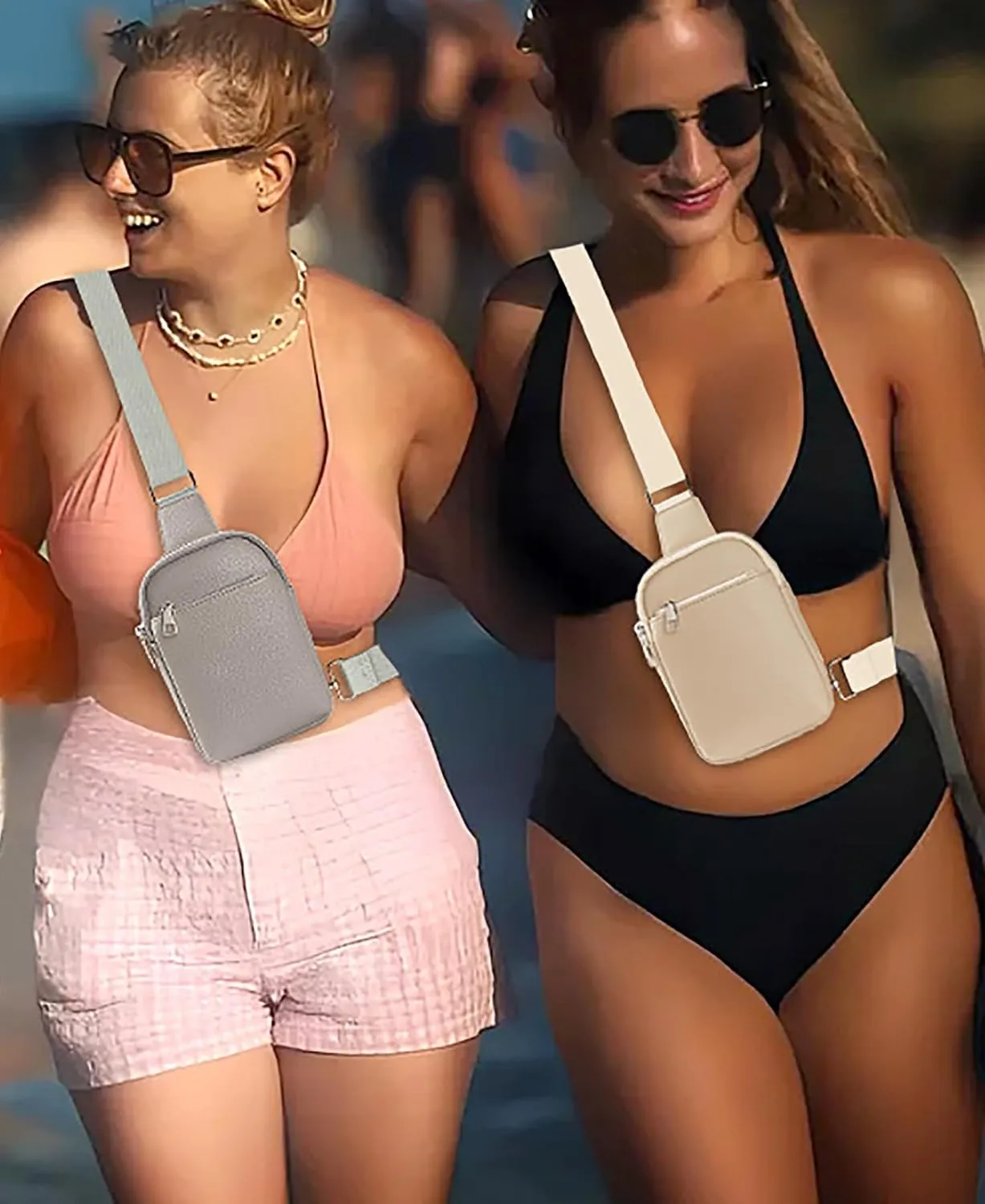 Peicees Travel Small Sling Bag Leather Crossbody Bags for Women Fanny Packs Cross Body Bag for Woman Cross Body Purses