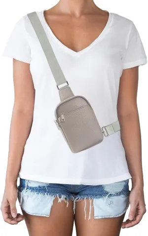 Peicees Travel Small Sling Bag Leather Crossbody Bags for Women Fanny Packs Cross Body Bag for Woman Cross Body Purses