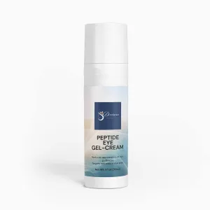Peptide Eye Gel-Cream – Anti-Aging Eye Treatment for Dark Circles, Puffiness & Fine Lines – With Peptides, Caffeine & Hyaluronic Acid – Lightweight & Cooling – 0.5oz