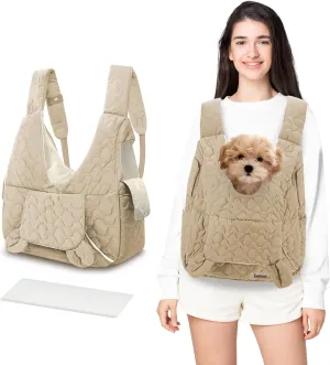 Pet Carrier Backpack, Adjustable Pet Front Cat Dog Carrier Backpack Travel Bag for Small Medium Dogs Cats and Rabbits, Safety Strap with Removable Bottom Plate for Camping Hiking Traveling