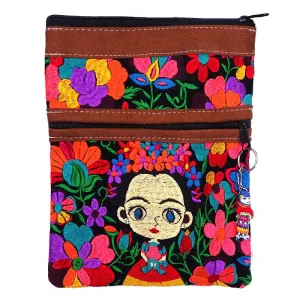 Pichincha - Nicole Embroidered Frida Inspired Passport Bag
