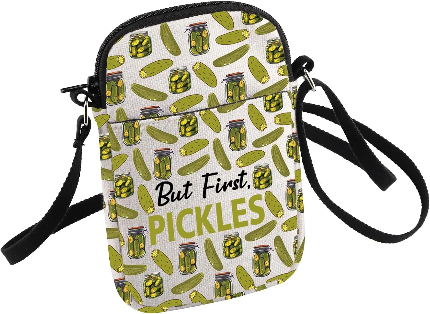Pickles Lover Gift But First Pickles Crossbody Bag With Pockets Housewarming Pickle Canning Season Gift