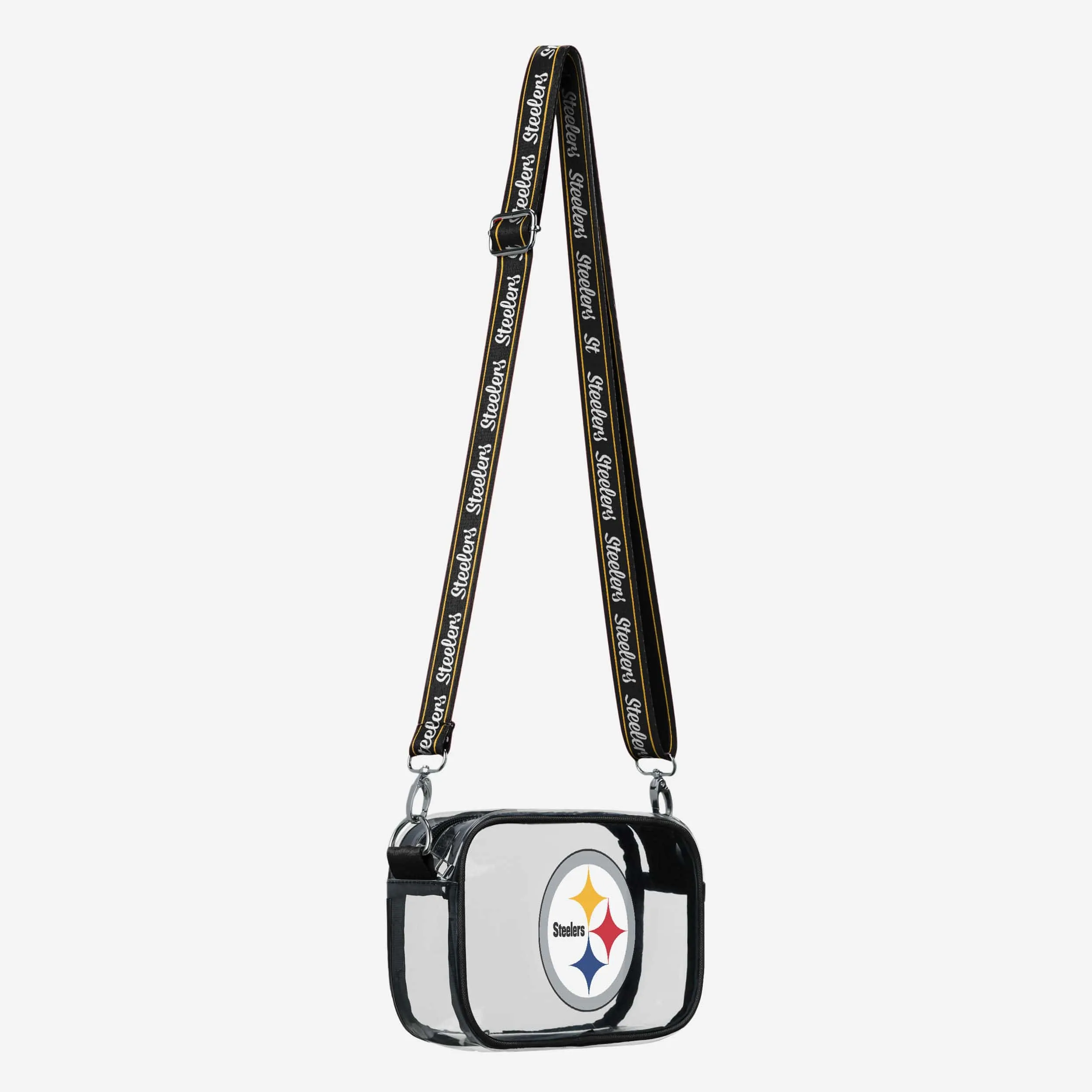Pittsburgh Steelers Team Stripe Clear Crossbody Bag