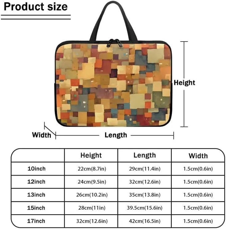 Plants Zigzag Stripe Laptop Bag Watermelon Sea Notebook Bags Tie-Dye Graffiti Computer Case for Laptop or Tablet