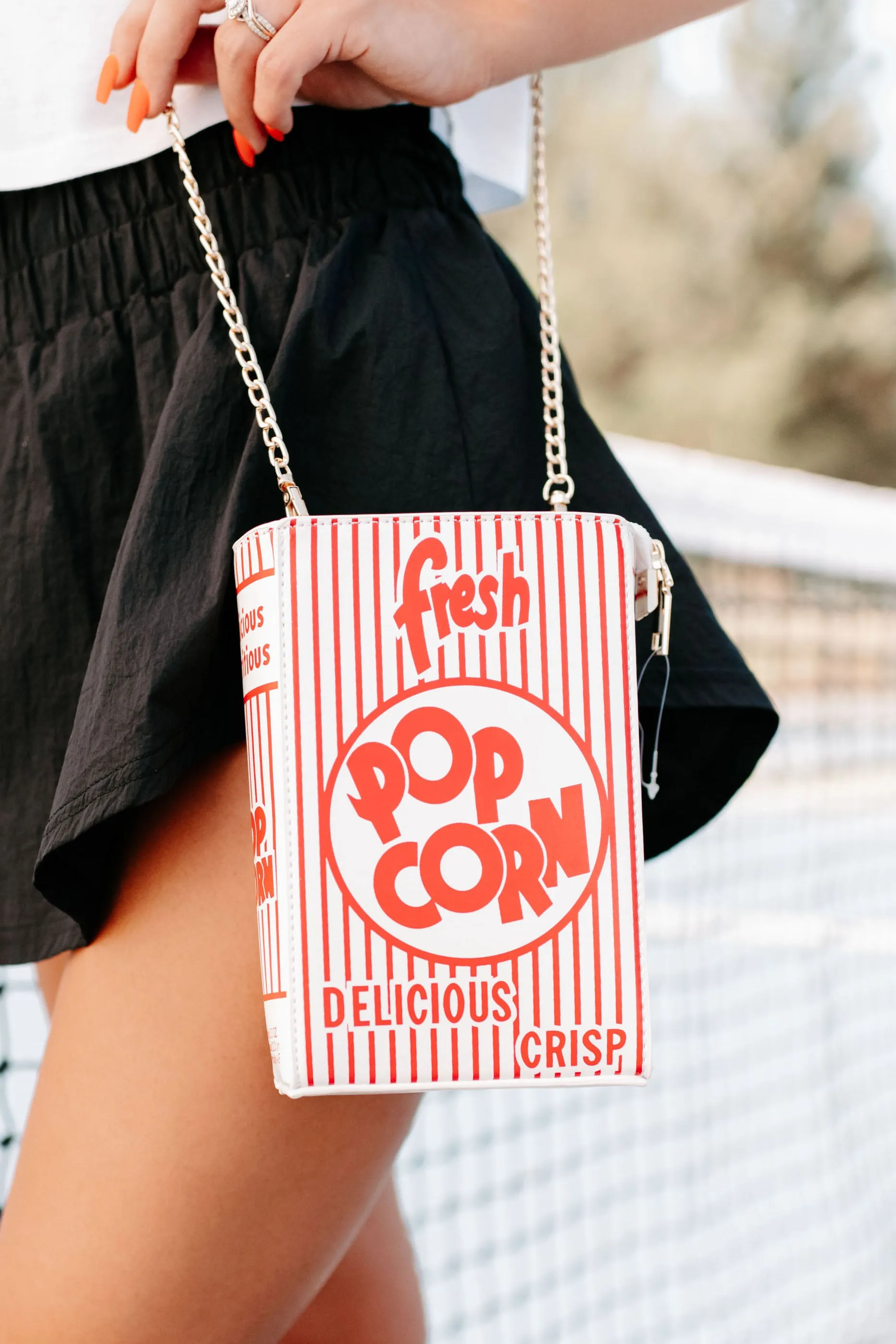Pop Your Top Popcorn Crossbody Bag (Red)