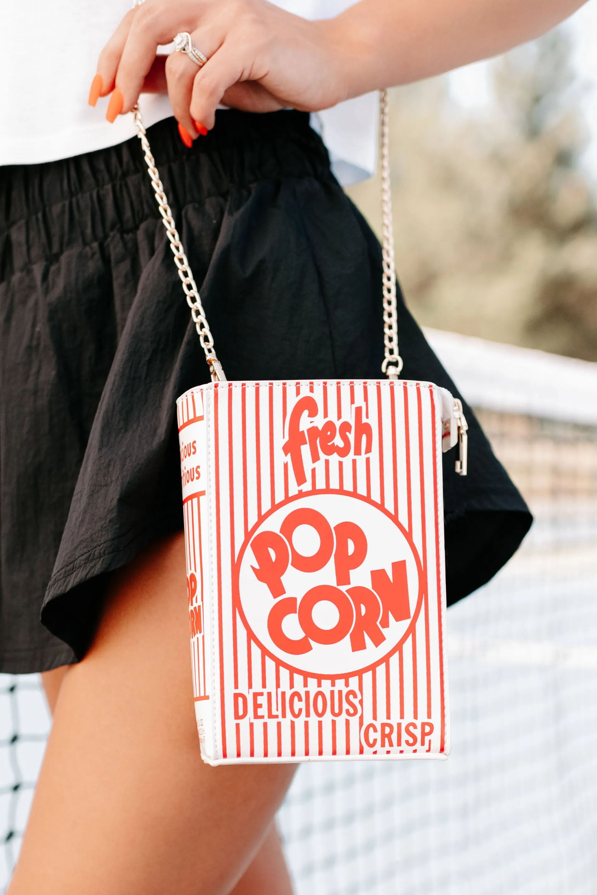 Pop Your Top Popcorn Crossbody Bag (Red)