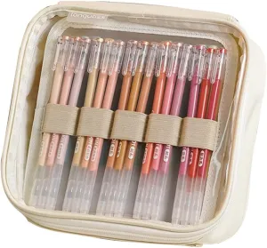 Portable Pencil Case, Hold 108 Pencils Gel Pens Case Organizer with 3 Detachable Layers, Waterproof Pen Pouch Bag for Travel, Office, Off White(Excluding Pen)