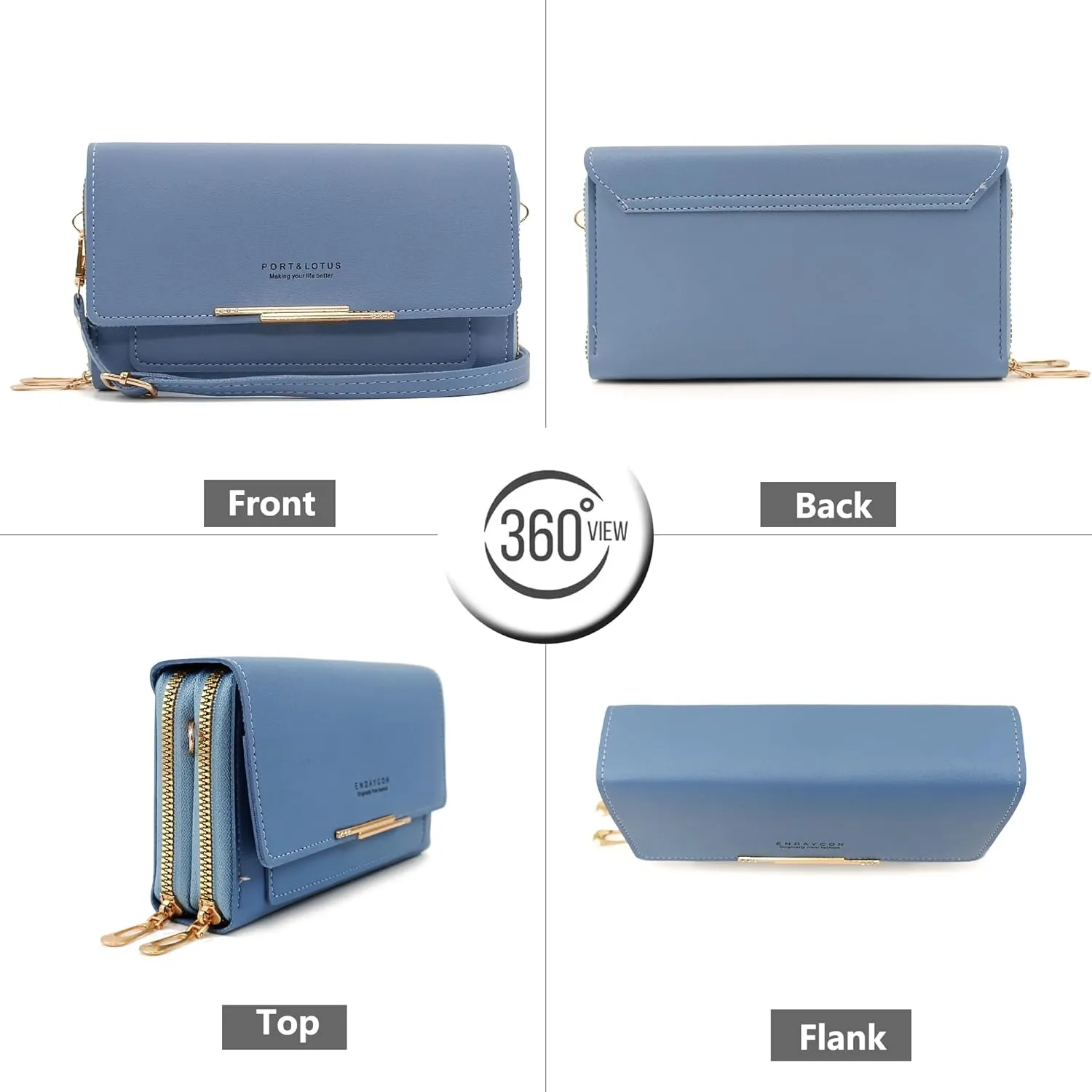 PORT&LOTUS Crossbody Handbag for Women PU Leather Bag
