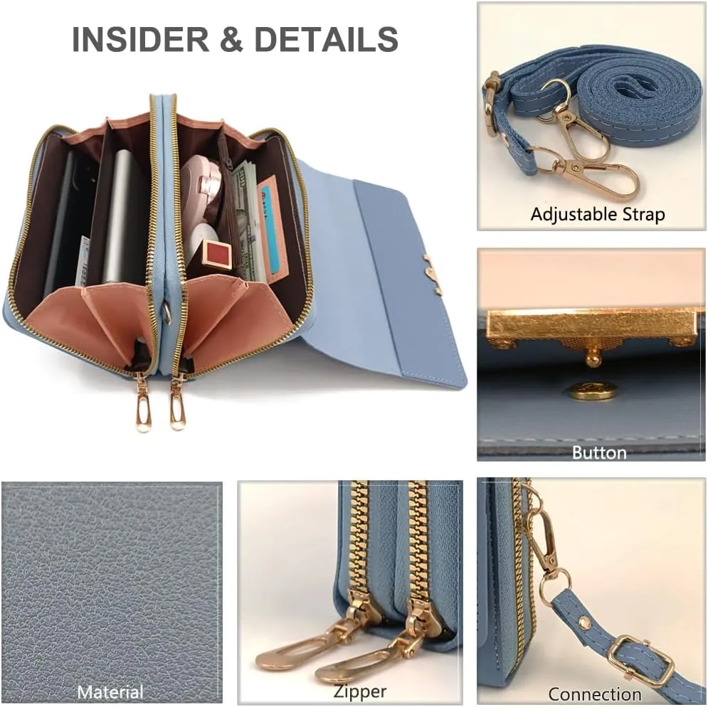 PORT&LOTUS Crossbody Handbag for Women PU Leather Bag