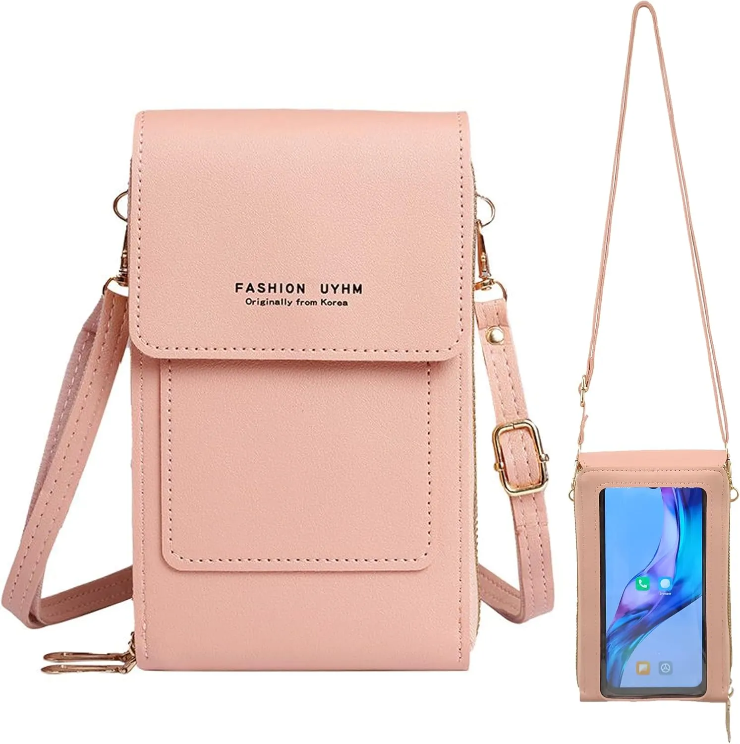 PORT&LOTUS Small Crossbody Handbags for Women Cell Phone Purse Wallet Ladies Women's Clutch PU Leather Shoulder Bags