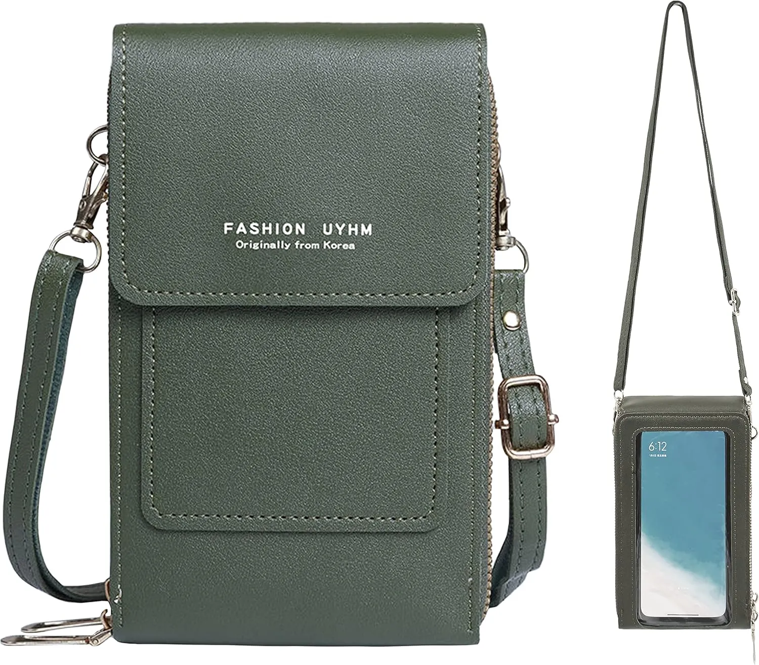 PORT&LOTUS Small Crossbody Handbags for Women Cell Phone Purse Wallet Ladies Women's Clutch PU Leather Shoulder Bags