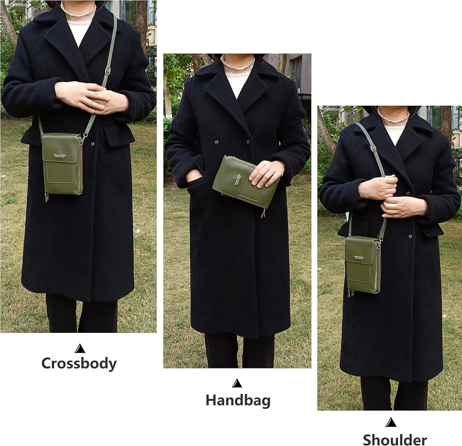 PORT&LOTUS Small Crossbody Handbags for Women Cell Phone Purse Wallet Ladies Women's Clutch PU Leather Shoulder Bags