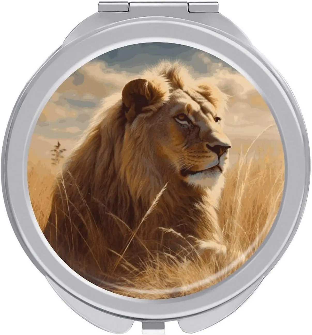 Prairie Lion Portable Makeup Mirror, Sided Travel Hand Mirror Mini Folding Mirror for Precise Makeup Women Daily Use