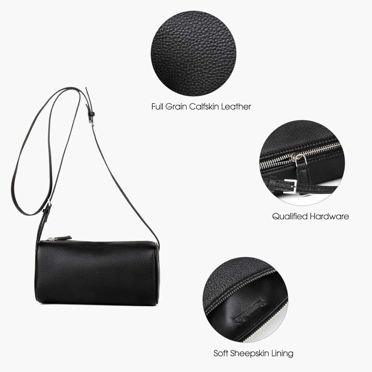 Premium Full-Grained Leather Crossbody Purses for Women, Hobo Bags for Women Crossbody with Adjustable Strap