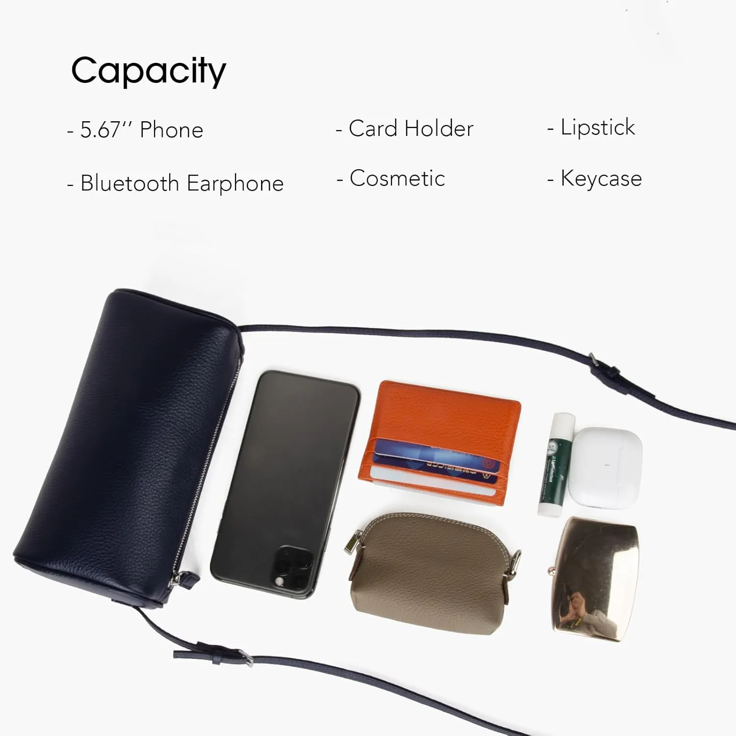 Premium Full-Grained Leather Crossbody Purses for Women, Hobo Bags for Women Crossbody with Adjustable Strap