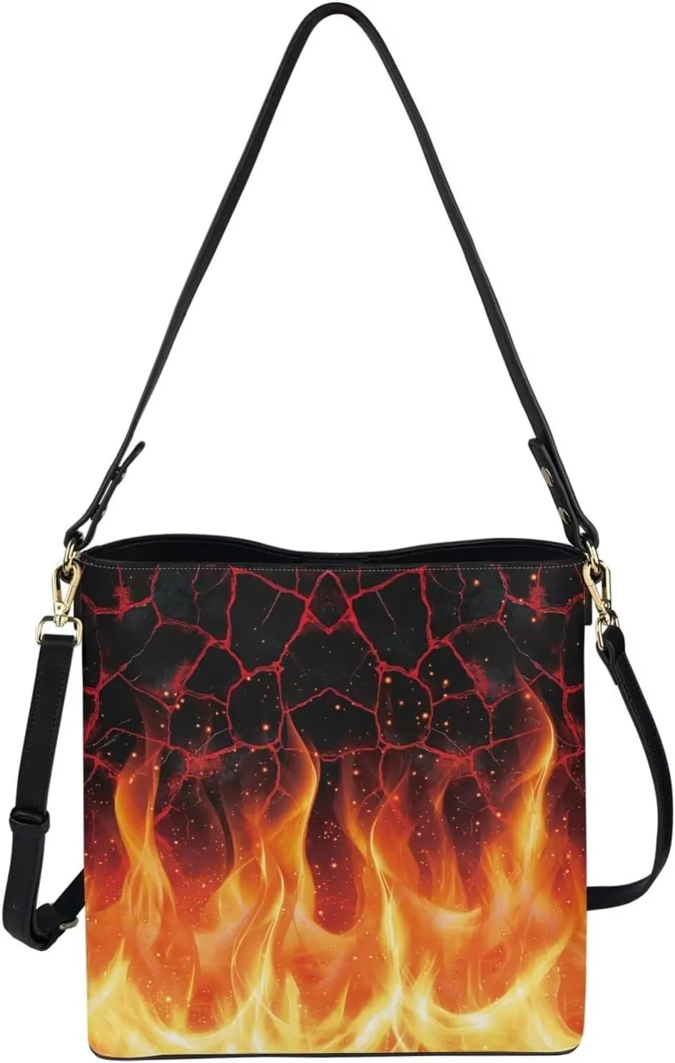 PU Leather Purse for Women Vintage Floral Bucket Tote Bag Crossbody Hobo Handbag, Skulls Satchel Shoulder Tote Bags