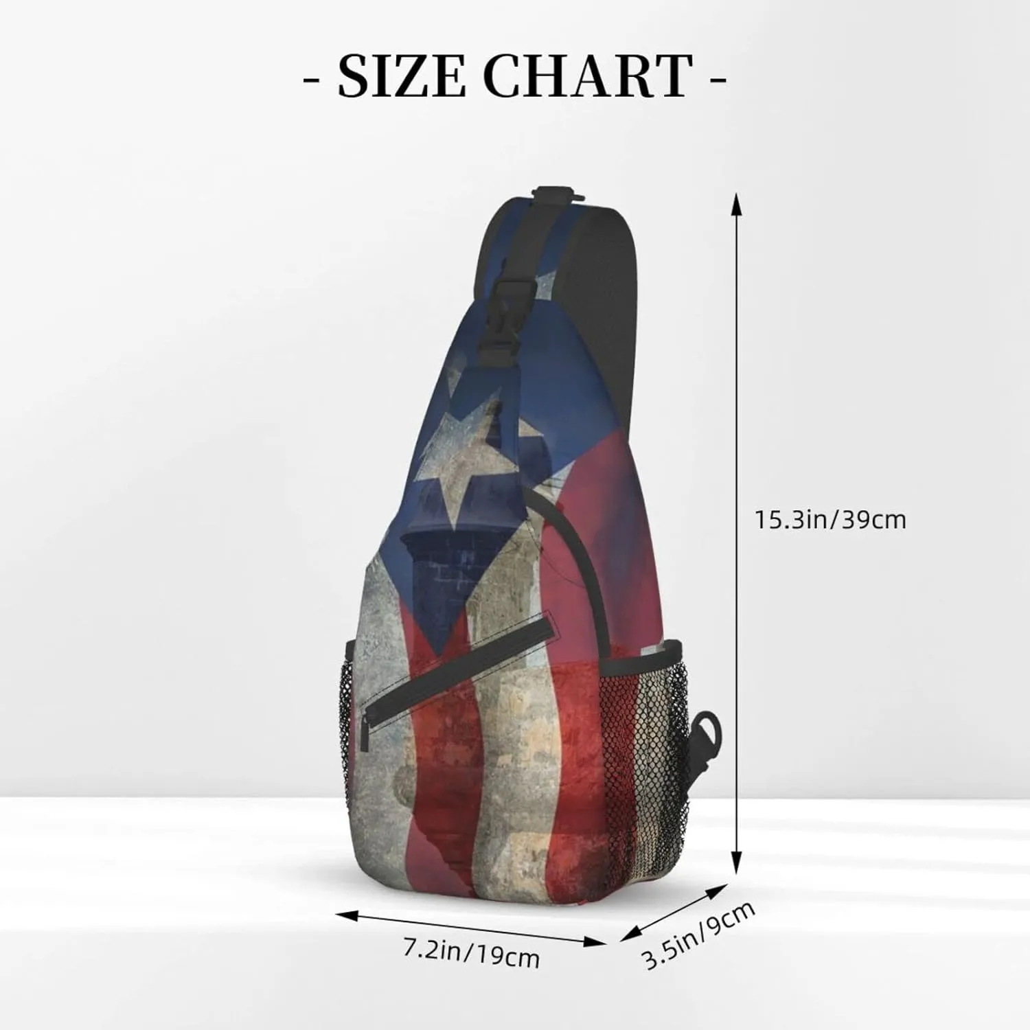 Puerto Rico Casual Daypack Bag Puerto Shoulder Bag Chest Bags Picnic Crossbody Bag Travel Hiking