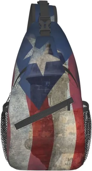 Puerto Rico Casual Daypack Bag Puerto Shoulder Bag Chest Bags Picnic Crossbody Bag Travel Hiking