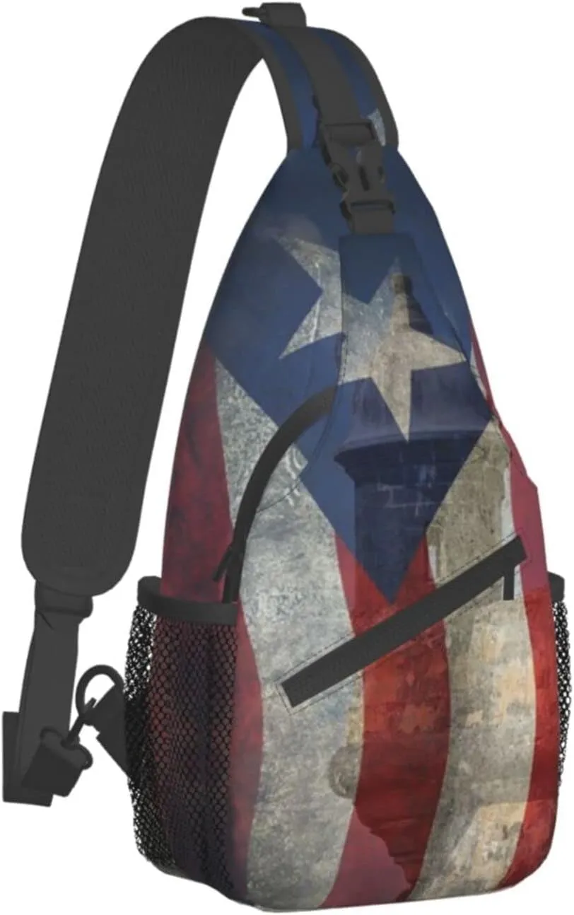 Puerto Rico Casual Daypack Bag Puerto Shoulder Bag Chest Bags Picnic Crossbody Bag Travel Hiking