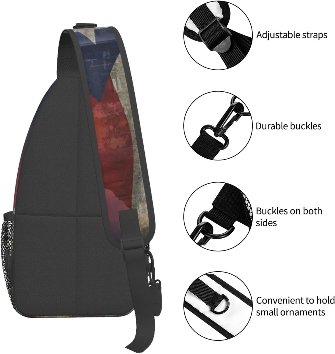 Puerto Rico Casual Daypack Bag Puerto Shoulder Bag Chest Bags Picnic Crossbody Bag Travel Hiking
