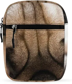 Pug Expression Small Crossbody Bags for Women Men Sling Purse Shoulder Bag with Adjustable Strap