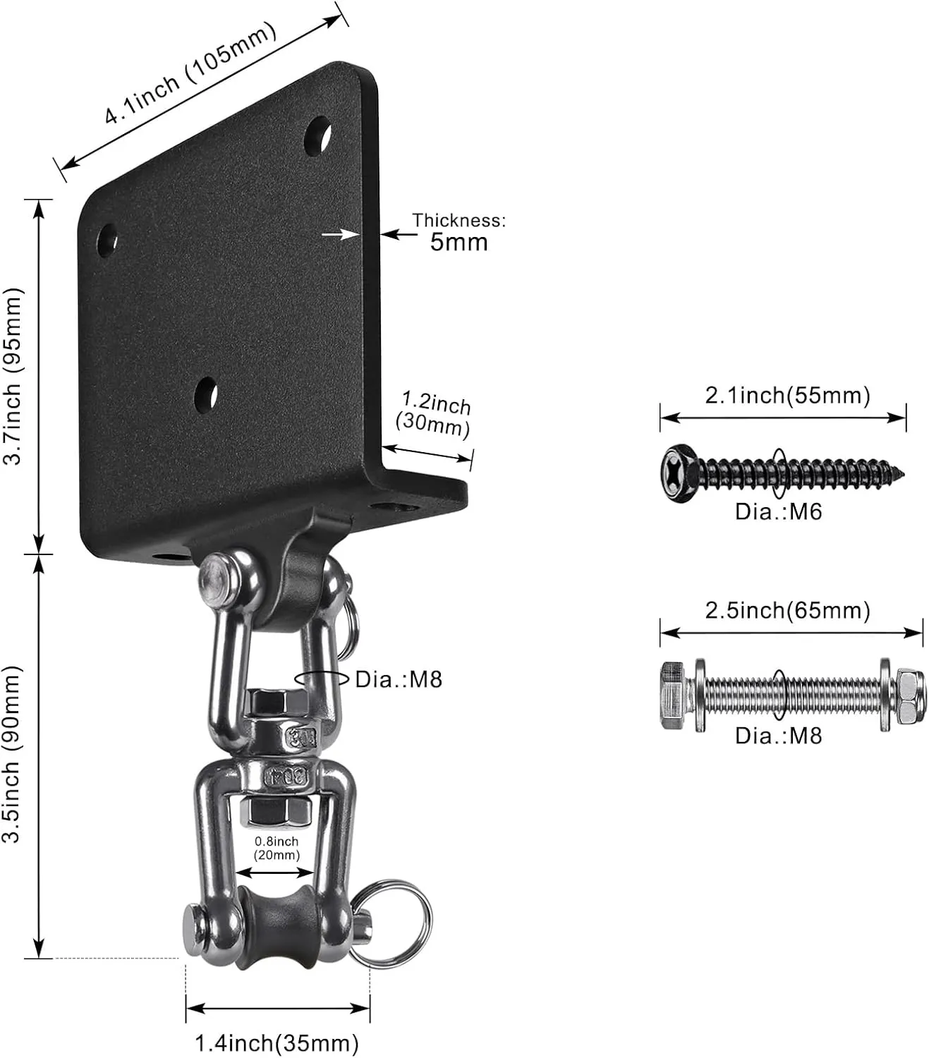 Punching Bag Hanger for Heavy Bag Beam Mount Hardware 360° Rotation Boxing Bag Ceiling Mount I-Beam Heavy Bag Hanger Beam Mount Hooks for Hanging Heavy Punching Bags