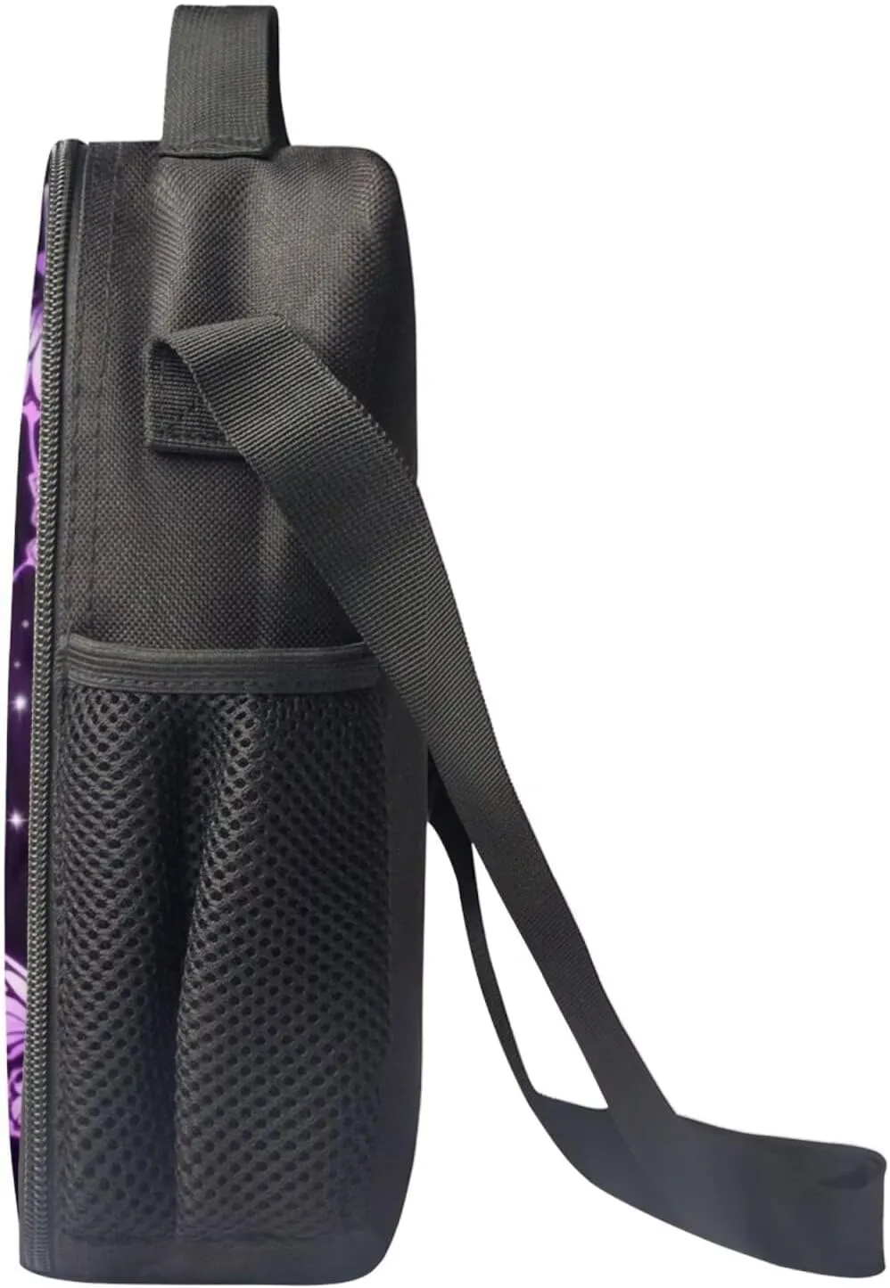 Purple Butterfly Backpack for Teen Girls With Lunch Box Kids School Bags Set Middle High School Bookbag Pencil Case Insulated Tote Lunchbag 16 Inch Back Packs Bookbags for 6th Grade Boys