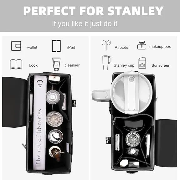 Purse for Stanley Cup, Outdoor Portable Crossbody Water Cup Storage Bag Crossbody Case with Sports Water Bottle Holder, Crossbody Bag with Strap for Stanley Bottle