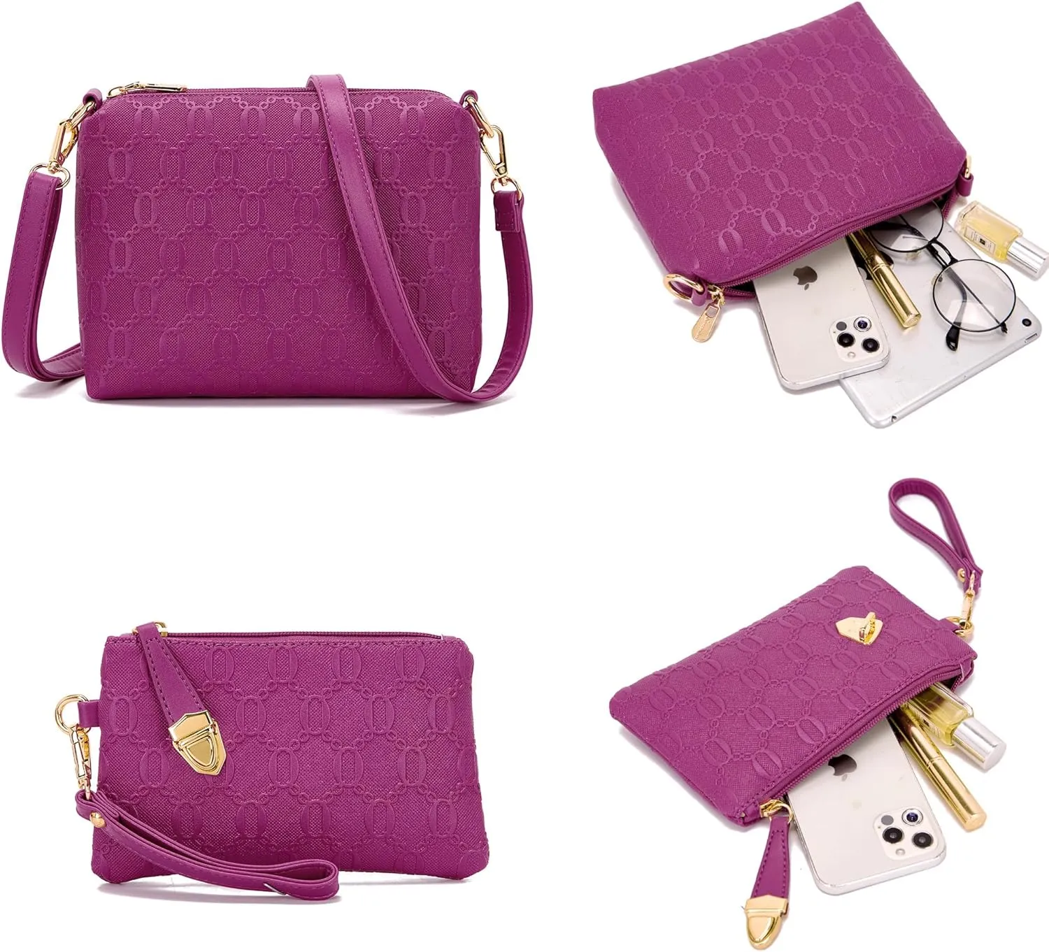 Purse for Women Fashion Medium Shoulder Bag Crossbody Bag Top Handle Tote Handbag Set 4PCS