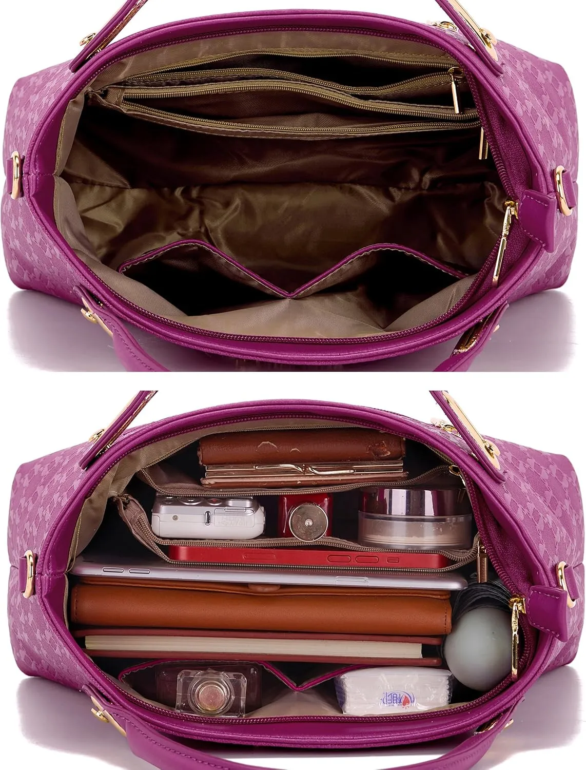 Purse for Women Fashion Medium Shoulder Bag Crossbody Bag Top Handle Tote Handbag Set 4PCS