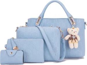 Purse for Women Fashion Medium Shoulder Bag Crossbody Bag Top Handle Tote Handbag Set 4PCS