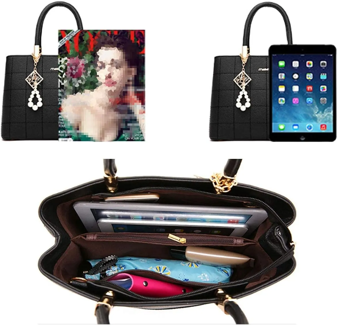 Purses and Handbags for Women PU Leather Top Handle Satchel Ladies Shoulder Tote Bags