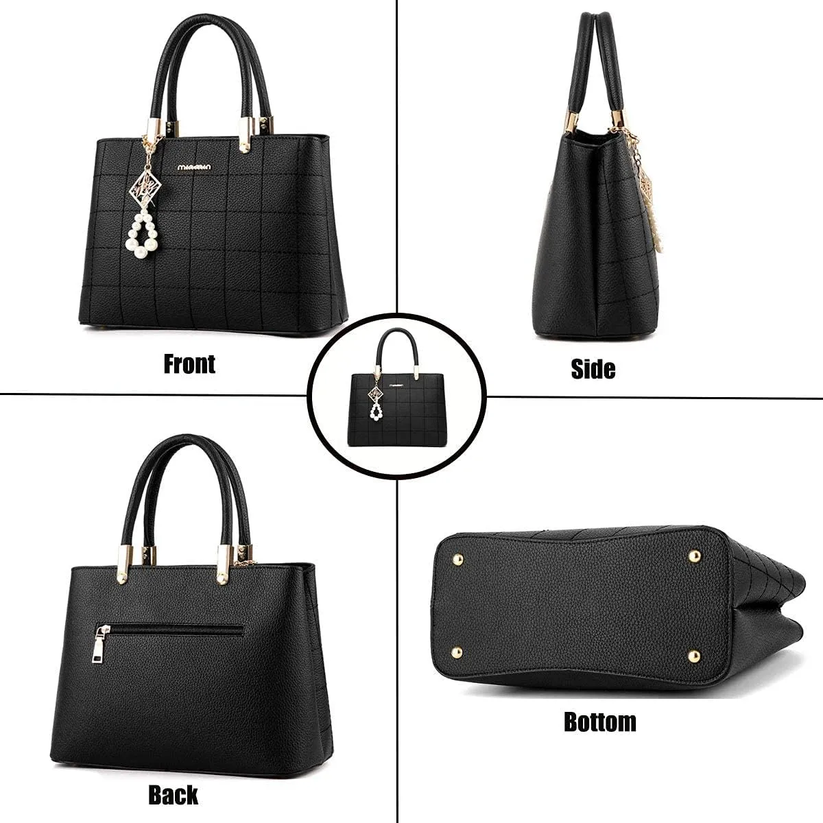 Purses and Handbags for Women PU Leather Top Handle Satchel Ladies Shoulder Tote Bags