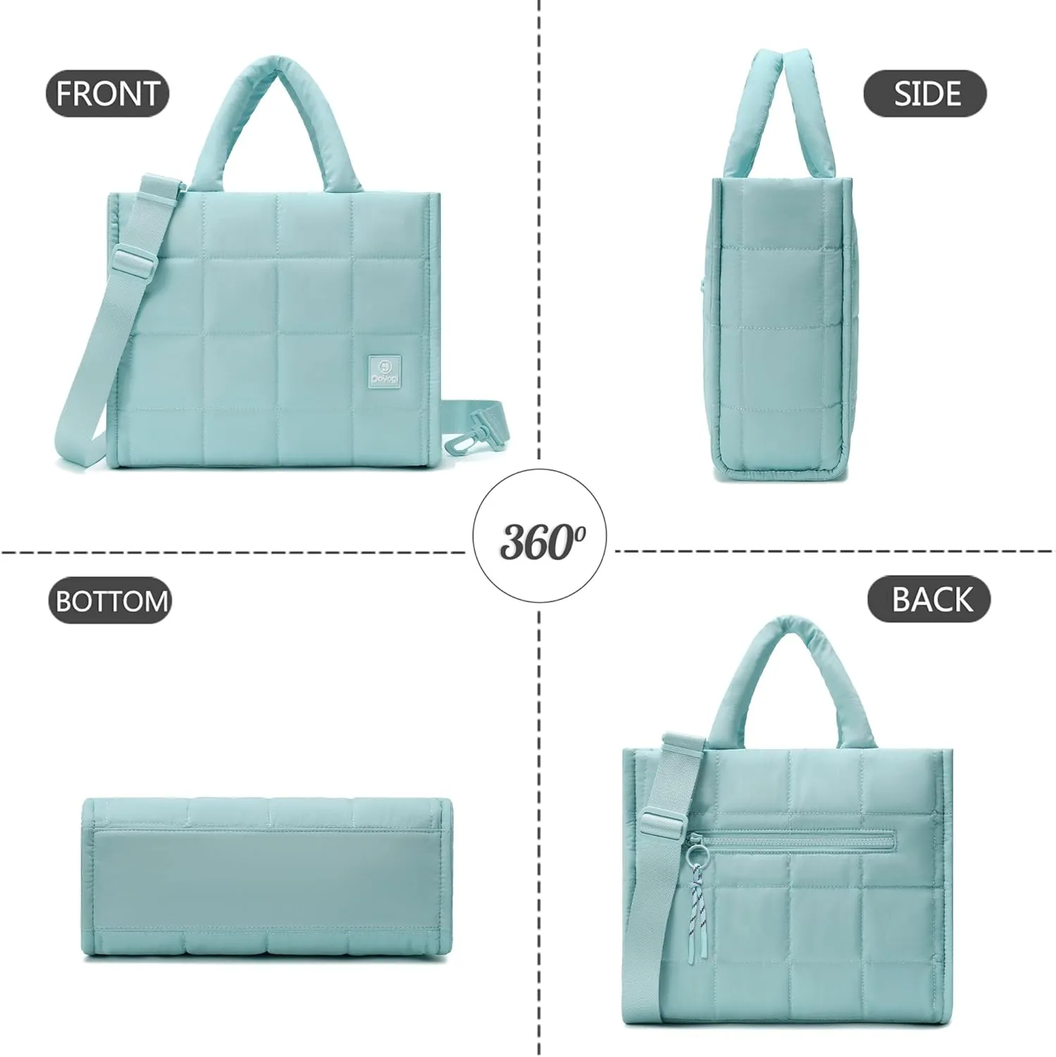 Quilted Crossbody Bags for Women - Small Tote Shoulder Puffer Weekender Overnight Handbag Organizer