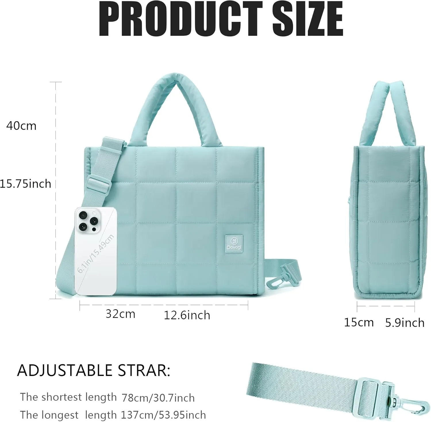 Quilted Crossbody Bags for Women - Small Tote Shoulder Puffer Weekender Overnight Handbag Organizer