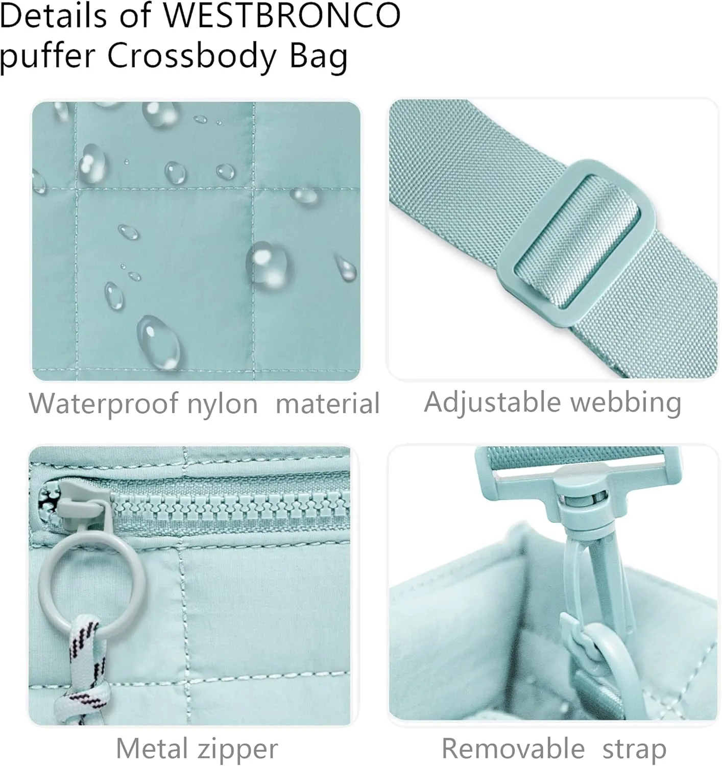 Quilted Crossbody Bags for Women - Small Tote Shoulder Puffer Weekender Overnight Handbag Organizer