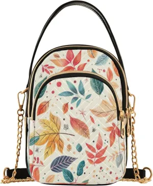 Quilted Crossbody Bags for Women Trendy, Maple Leaf Small Shoulder Handbags Leather Purse for Women Cross Body Purses