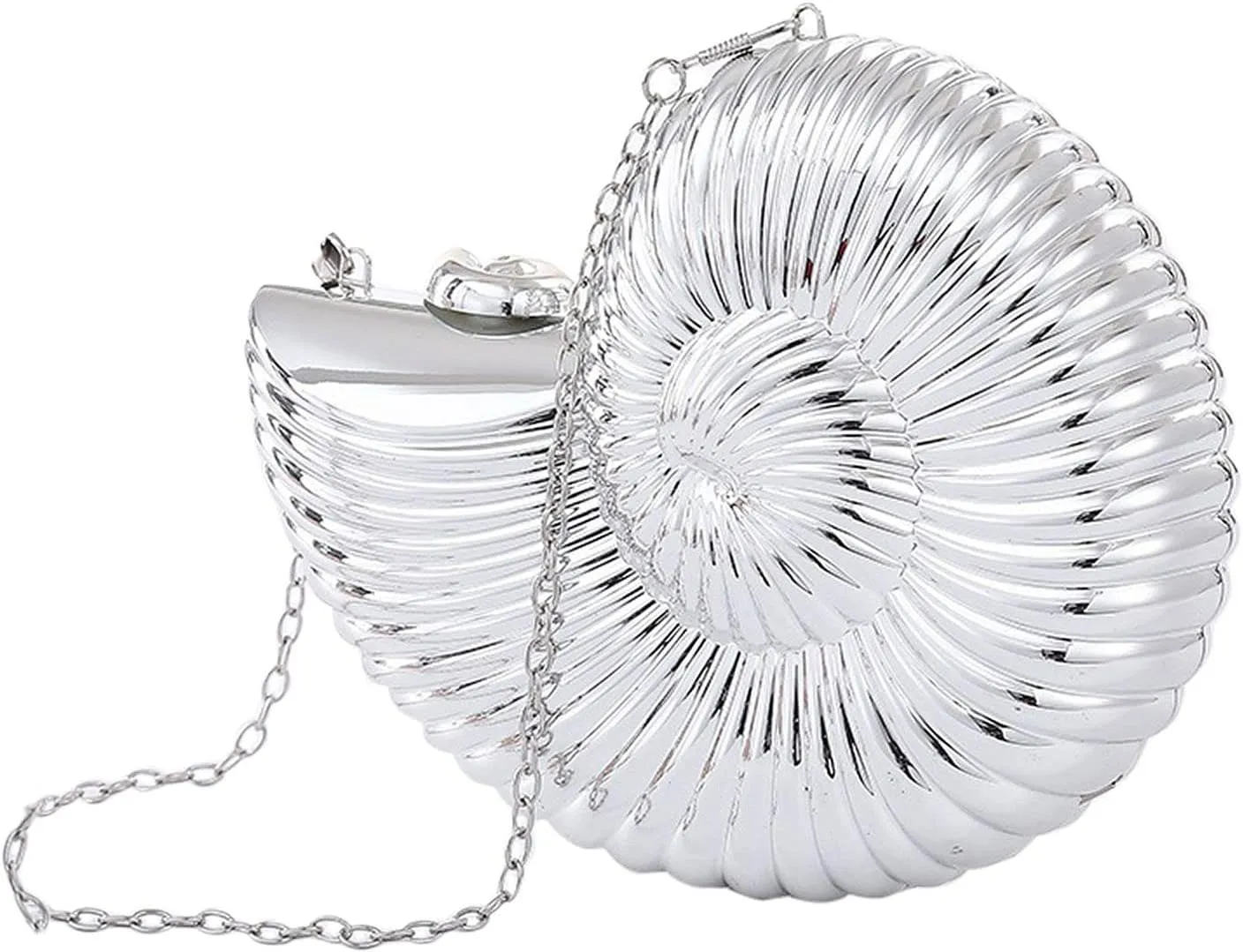 QZUnique Conch/Shell Shoulder Handbag Novelty Chain Strap Purse Acrylic Fashion Crossbody Evening Bag Clutch for Women Girl