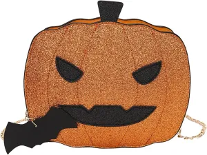 QZUnique Halloween Purses Gothic Novelty Shoulder Bag Pumpkin Coffin Skull Bat Crossbody Bag holiday Party Gift Candy Bag