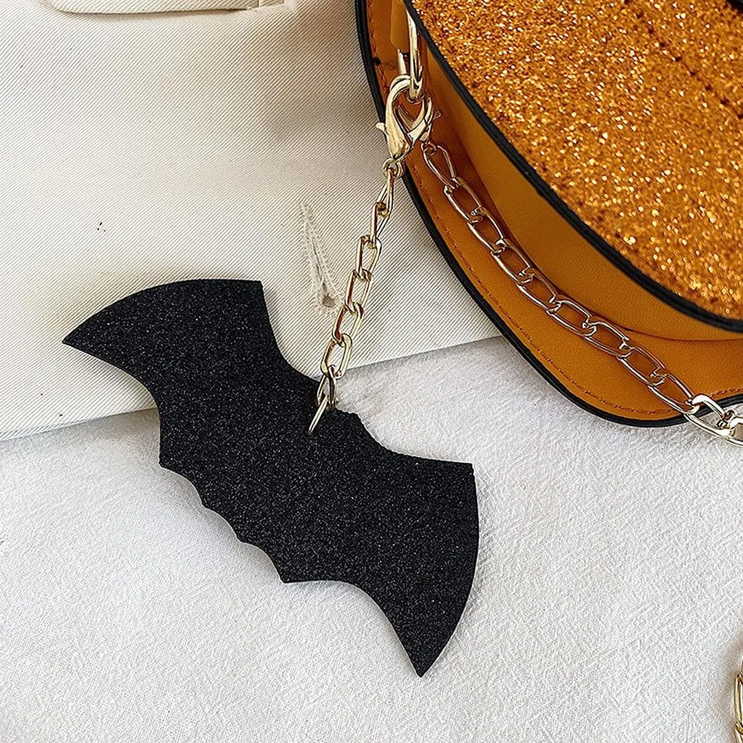 QZUnique Halloween Purses Gothic Novelty Shoulder Bag Pumpkin Coffin Skull Bat Crossbody Bag holiday Party Gift Candy Bag