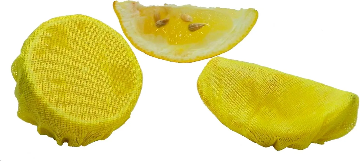 Regency Wraps Stretch Wraps, Lemon Wedge Bag, The Real Woven Cotton Cloth Covers, Yellow, 500-pack, Seed-Free Squeezing of Halves or Wedges On Seafood & Beverages