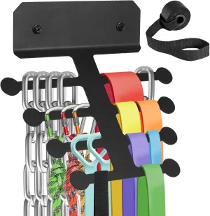 Resistance Rack Band Storage Hanger Gym Equipment Organizer, Multi Purpose Gym Equipment Storage Rack for Home, Chains,Weight Lifting Bands,Gym Accessories