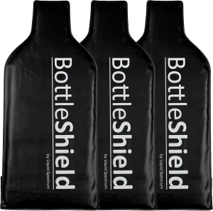 Reusable Wine Protector Travel Bag by Bottle Shield (3pack) - Bubble Cushioning Wrap Suit - Unbreakable Bottle Sleeve, Leak Proof - Wine Tote Bags Accessory for Suitcase Luggage