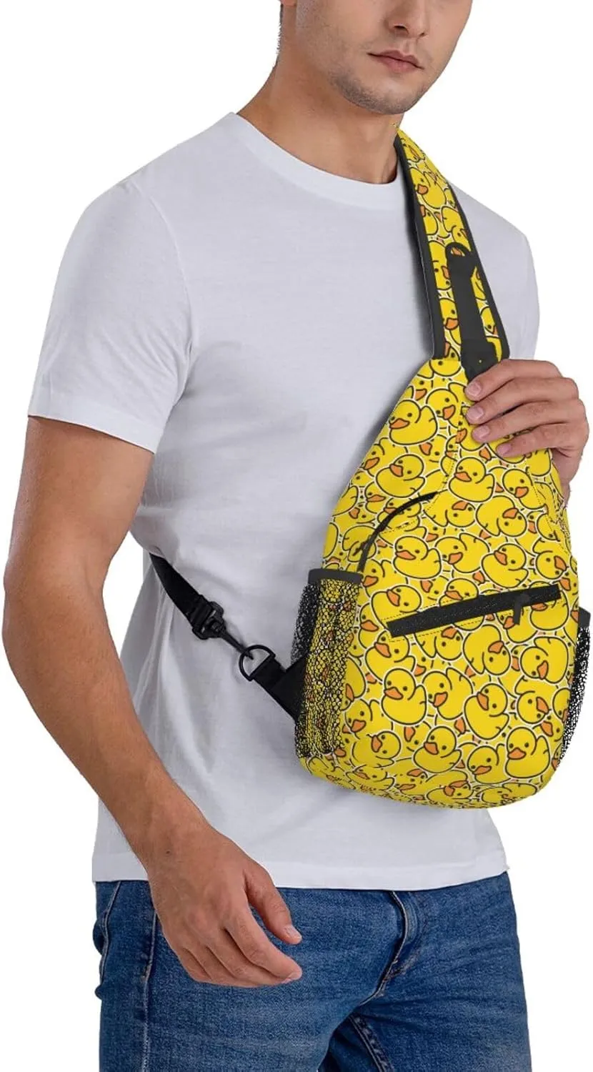 Rubber Duck Sling Bag, Crossbody Chest Daypack for Travel, Hiking, Cycling