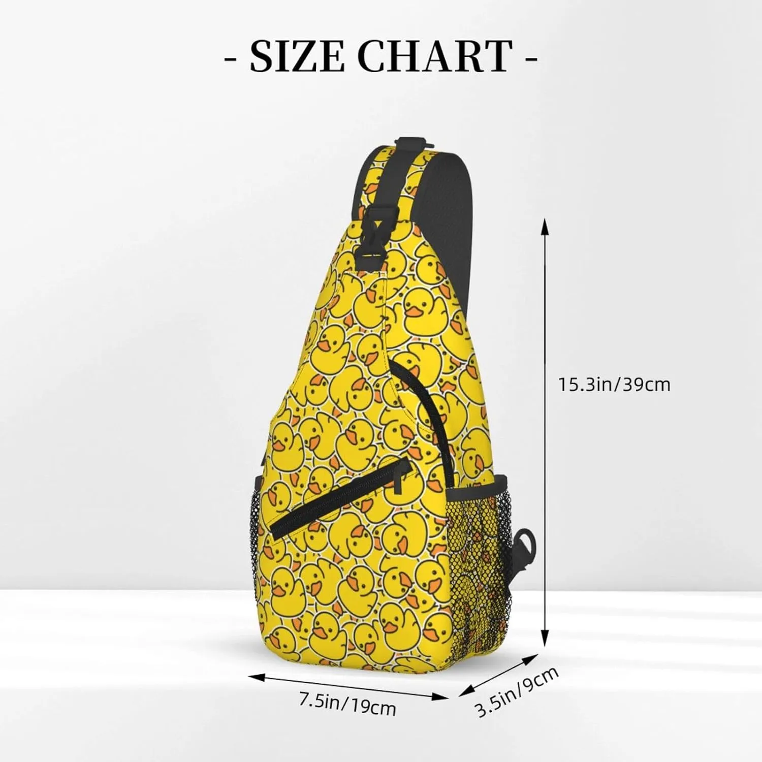 Rubber Duck Sling Bag, Crossbody Chest Daypack for Travel, Hiking, Cycling