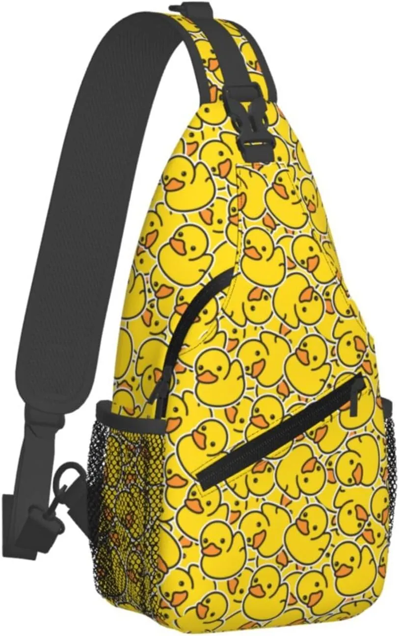 Rubber Duck Sling Bag, Crossbody Chest Daypack for Travel, Hiking, Cycling