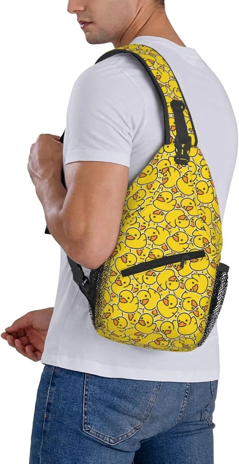 Rubber Duck Sling Bag, Crossbody Chest Daypack for Travel, Hiking, Cycling