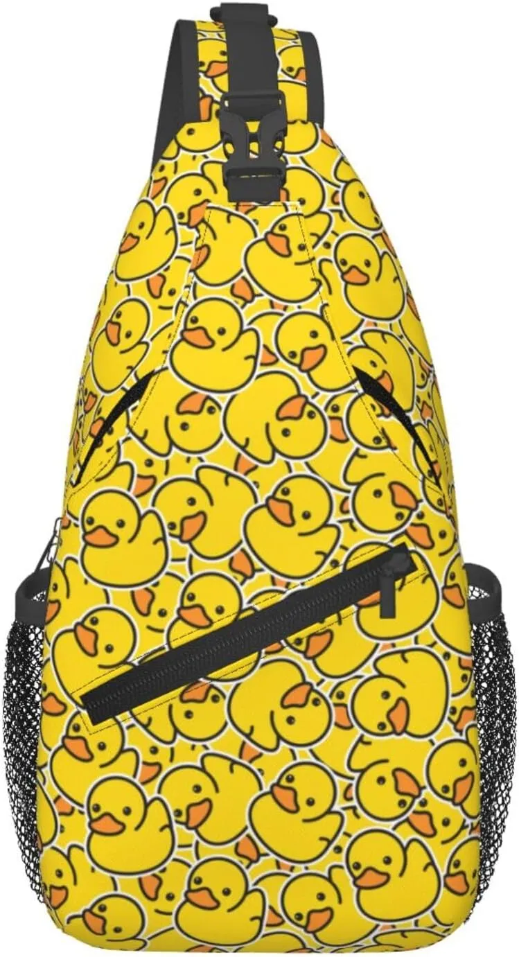 Rubber Duck Sling Bag, Crossbody Chest Daypack for Travel, Hiking, Cycling