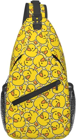 Rubber Duck Sling Bag, Crossbody Chest Daypack for Travel, Hiking, Cycling
