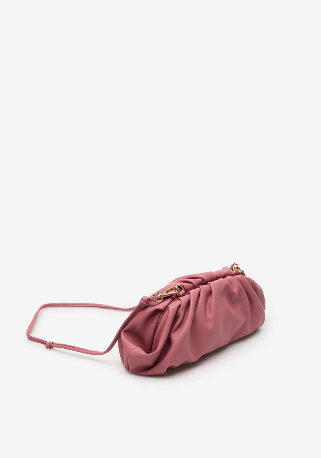 Ruched Crossbody Bag - Pink